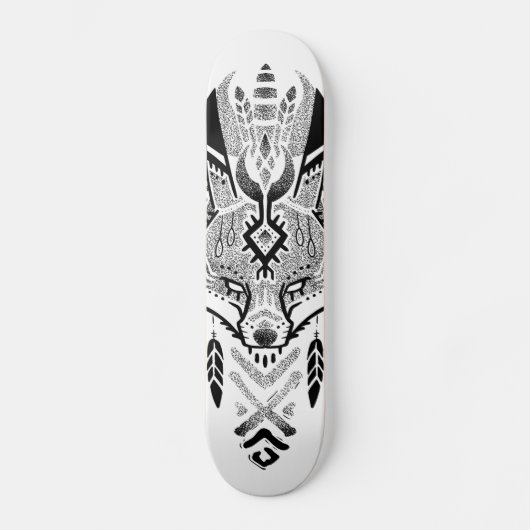 Skateboard Patinage de renard style tatouage badass (Recto)