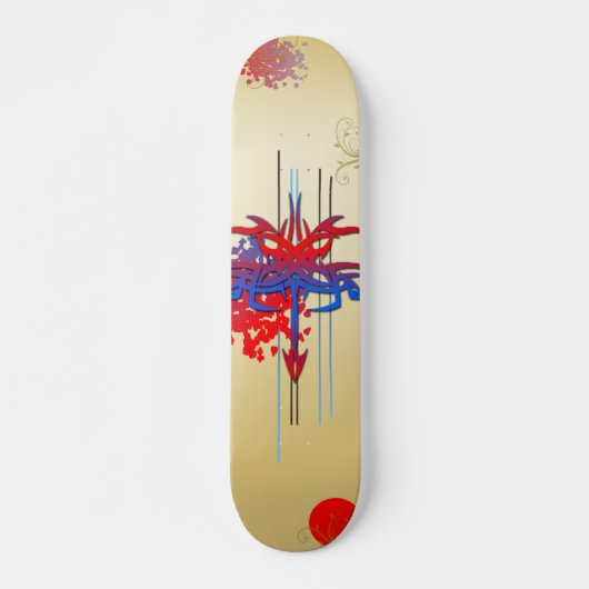 Skateboard Patinage de tatouage coloré (Devant)