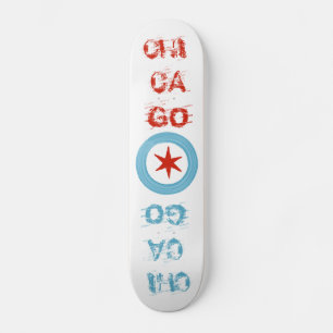 Skateboard Patinage du Chicago Flag