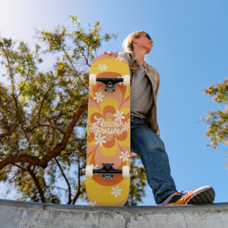 Skateboard Patinage électrique à fleurs Vintage Super rétro c