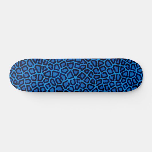 Skateboard Patinage Empreinte de léopard bleu (Horz)