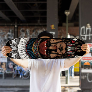 Skateboard Patinage en chef des Indiens Brown   Planche de sk