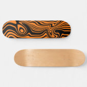 Skateboard Patinage en couleurs noir et orange (Horz)