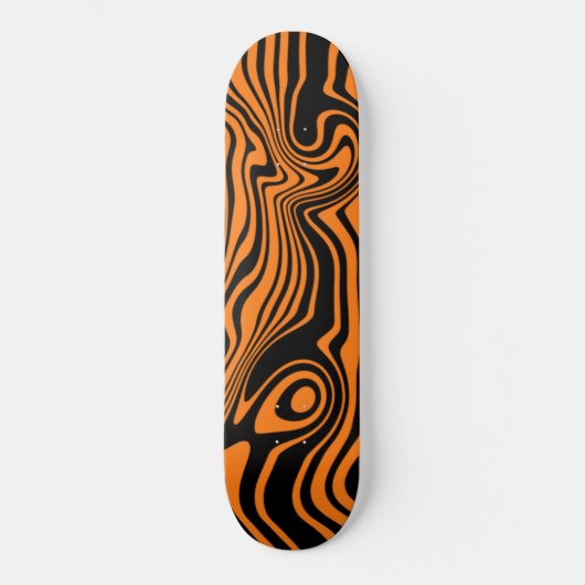 Skateboard Patinage en couleurs noir et orange (Recto)