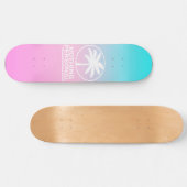 Skateboard Patinage en dégradé bleu et rose (Horz)