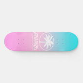 Skateboard Patinage en dégradé bleu et rose (Horz)