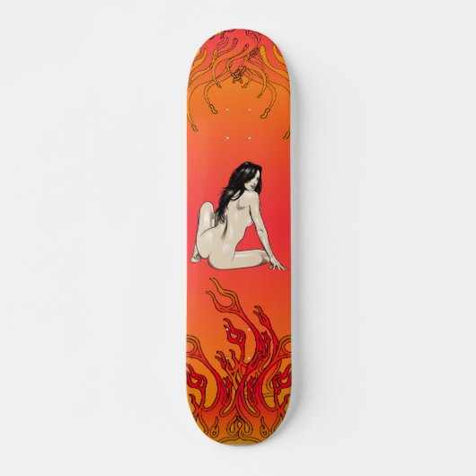 Skateboard Patinage en flammes (Devant)