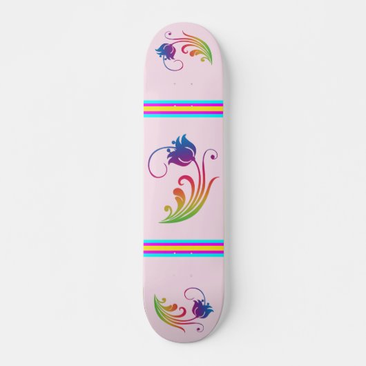 Skateboard Patinage en fleurs (Devant)
