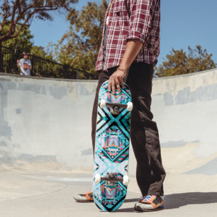 Skateboard Patinage en graffiti bleu