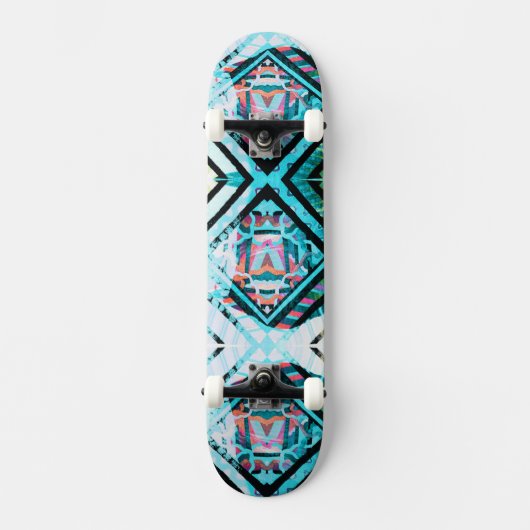 Skateboard Patinage en graffiti bleu (Recto)