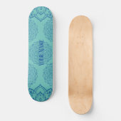 Skateboard Patinage en Mandala en bleu profond et Turquoise c (Recto)