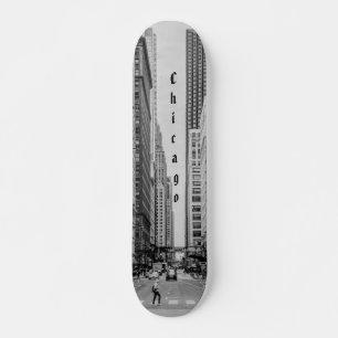 Skateboard Patinage en niveaux de gris de Chicago Madison Str