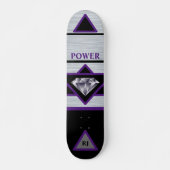 Skateboard Patinage en noir et argent cool Power Diamate (Devant)