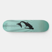 Skateboard Patinage en silhouette Mermaid Sun Ray (Horz)