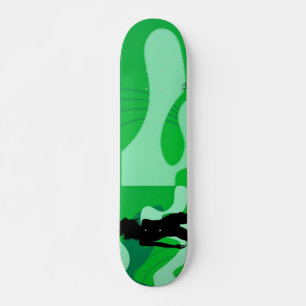Skateboard Patinage en silhouette verte