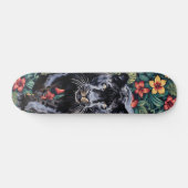 Skateboard Patinage en tête de la Panthère Florale Tropicale  (Horz)