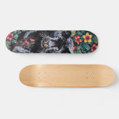 Skateboard Patinage en tête de la Panthère Florale Tropicale  (Horz)
