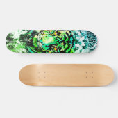 Skateboard Patinage en Tigre Vert - Dessin en Tigre Vert (Horz)