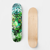 Skateboard Patinage en Tigre Vert - Dessin en Tigre Vert (Recto)