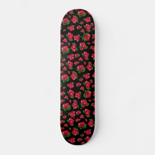 Skateboard Patinage féminin Motif de Black and Red Rose (Recto)