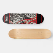 Skateboard Patinage floral japonais noir (Horz)