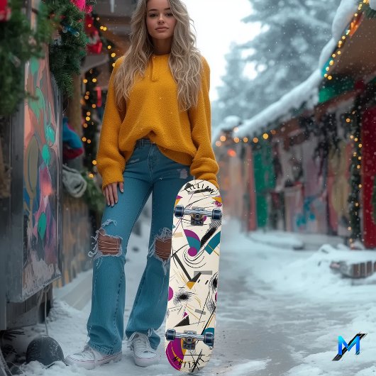 Skateboard Patinage géométrique Abstrait vif