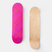 Skateboard Patinage géométrique en rose intégral préconstruit (Recto)