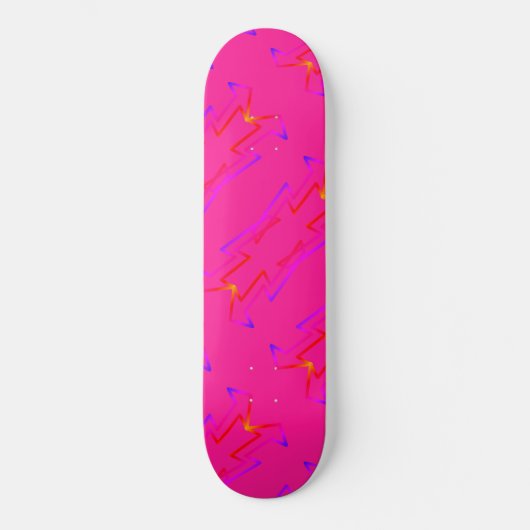 Skateboard Patinage géométrique en rose intégral préconstruit (Recto)