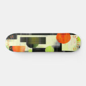 Skateboard Patinage géométrique vibre avec orange et vert (Horz)
