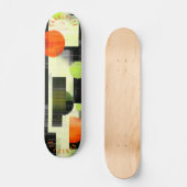 Skateboard Patinage géométrique vibre avec orange et vert (Recto)