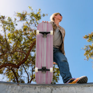 Skateboard Patinage Gris avec lignes roses HAMbWG