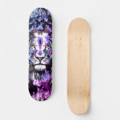 Skateboard Patinage Lion Bleu - Dessin du portrait Visage Lio (Recto)