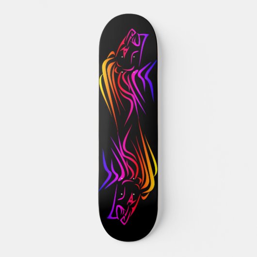 Skateboard Patinage Lion Fire - Couleurs personnalisées (Recto)