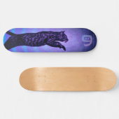 Skateboard Patinage monogramme de chat (Horz)