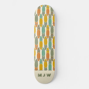 Skateboard Patinage Monogramme Motif vintage Rétro