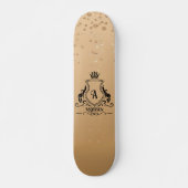 Skateboard Patinage Monogramme Or (Devant)