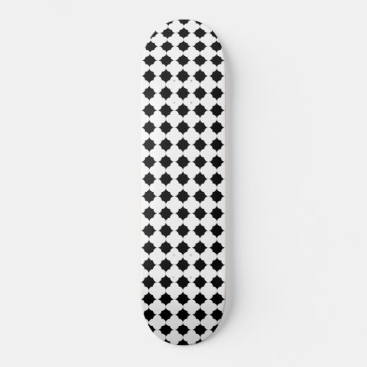 Skateboard Patinage Motif noir blanc Hexagon (Recto)