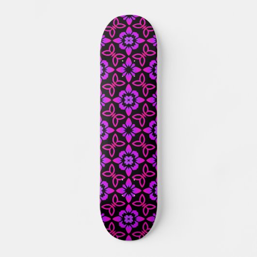 Skateboard Patinage Motif rose (Recto)