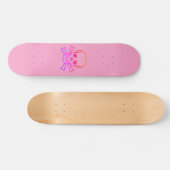Skateboard Patinage Neon Skull rose (Horz)