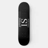 Skateboard Patinage noir blanc FLEURS MOTS POSTIFS (Recto)