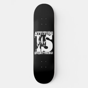 Skateboard Patinage noir blanc MOTS POSTIFS