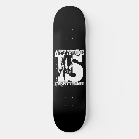 Skateboard Patinage noir blanc MOTS POSTIFS (Recto)