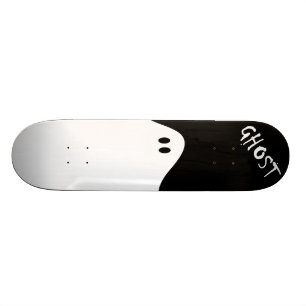 Skateboard Patinage noir et fantôme blanc