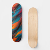 Skateboard Patinage orange bleu et noir (Recto)