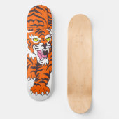 Skateboard Patinage Orange Tiger (Recto)
