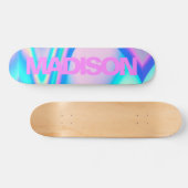 Skateboard Patinage personnalisé Nom Pink Girly Moderne (Horz)