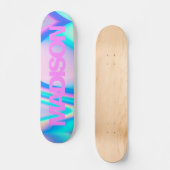 Skateboard Patinage personnalisé Nom Pink Girly Moderne (Recto)