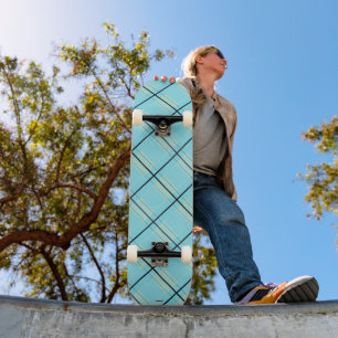 Skateboard Patinage Plaid Bleu HAMbyWG
