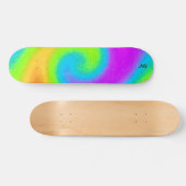 Skateboard Patinage pyschédélique monogramme (Horz)