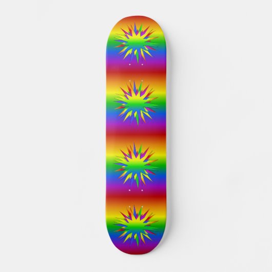 Skateboard Patinage Rainbow Burst (Recto)